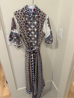 Sue Sartor short sleeve kaftan dress